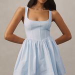 Anthropologie BHLDN US Small Jemma Scoop Neck Fit & Flare Mini Dress Powder Blue Photo 5