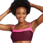 Kona Sol Women’s Burgundy Pink Colorblock Bandeau Bikini Swim Top Size Large NWT Photo 3