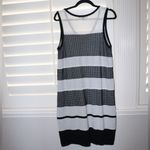 St. John  Black and White Asymmetrical Sheath Dress Photo 2