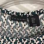 Tahari  Green, Black, and White Patterned Blouse Photo 1