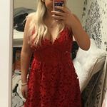 Tobi Red Lace Dress Photo 1
