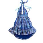 Aerie  Blue plaid Spring Flint cross front mini dress small Photo 1