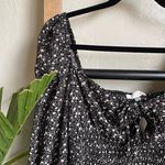 Blush BJ NWT Floral Smocked Boho Flowy Sleeve Crop Top Blouse Photo 2