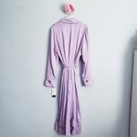 Something Navy Lilac Purple Elongated Collar Belted Trench Coat Photo 9