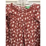 Dip Rust/White Floral Crochet Long Sleeve Blouse Size M Keyhole Ruffle Boho White Size M Photo 1