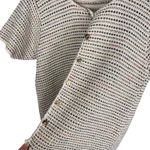 Croft & Barrow Vintage Crochet Knit Cream Short Sleeve Button Up Top Sz Small Photo 8