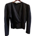 St. John Women's navy blue Wrap Sweater Top Size M Long Sleeve Casual Photo 8