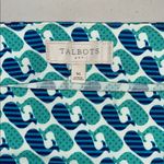 Talbots  Size 16 White - Blue Whale Novelty Print Straight Pencil Skirt Photo 2