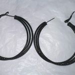 Gunmetal Diamond Cut Triple Braided Hoop Black Photo 5