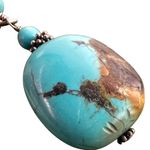 Sterling Silver Turquoise & Smoky Quartz Statement Necklace Blue Photo 2