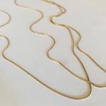 Thin Snake Chain Necklace Gold Photo 0