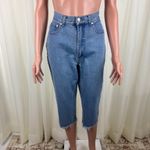 Newport News Vintage Jeanology High Rise Cropped Capri Frayed Hem Denim Jeans 10 Photo 0