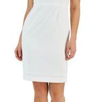 Kasper NWT Pique Keyhole-Neck Sheath Dress in lily white Photo 0