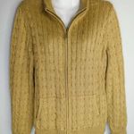 Lauren Ralph Lauren Womens Full Zip Cardigan Sweater Gold Metillic Large Petite Size undefined Photo 0