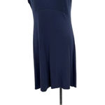 Eileen Fisher Viscose Jersey Knit Dress Navy Blue Cap Sleeve Size Small Photo 3