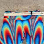 Electro Threads Vibrant Multicolor Rainbow Tie Dye Retro Yoga Workout Leggings Blue Size M Photo 6