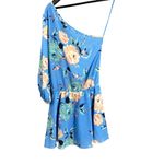 Yumi Kim Mini Dress Blue Floral One Shoulder Elastic Waist Size XS New Photo 2