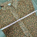 Unique Vintage  Long Sleeve Collared Button Up Floral Blouse Top Brown Medium M Photo 7