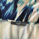 Tart Blue Watercolor Sleeveless Faux Wrap Dress Photo 3