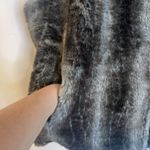 Blassport Reversible Faux Fur & Faux Leather Puffy Vest Size Large Boho Gray Photo 7