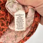 Sundance  Women's Floral Waffle Knit Henley Neck Thermal Top Orange Medium‎ Photo 3