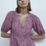 ZARA Floral Puff Sleeve Romper Photo 0