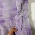English Factory  Purple Tie Dye Short Sleeve Braided Belted Mini Dress Photo 2