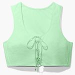 Savage X Fenty Fluorescent Green Terry Cloth Sleeveless Tie Crop Top Plus 1X Photo 1