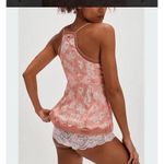 Free People  Satin Lace Night Special Cami Pink Combo Medium NWOT Photo 8