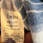 Laju Los Angeles Linen Striped Tunic Mini Dress Women's Size Small Blue Photo 2