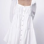 ZARA  Square Neck Tiered Poplin Mini Dress Photo 2