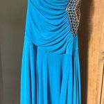 Cache  Vibrant Teal Cutout Strapless Dress Photo 2