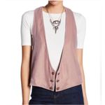 Free People Velvet Vibes Rose Honey Racer Back Open Front Vest Size Small Photo 1