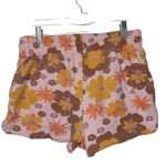 Out From Under Urban Outfitters Women's XS Pink Floral Mid Rise Sweatshorts Brown Photo 5