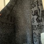 Absolutely Famous Gray and Black Elephant print Long Sleeve Cardigan Sz Small Photo 4