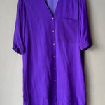 Helmut Lang  sz M‎ purple button shift 100% silk dress Photo 0