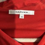 Carven Cocktail Dress Womens 40 Red Shirred Ruched Mini Short Sleeve Stretch Size undefined Photo 5