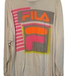 FILA Vintage 90s Neon  Long Sleeve White T Shirt Unisex size XL Photo 0