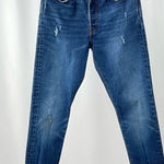 Levi's Levi’s 501 Skinny High Rise Raw Hem Jeans in Dark Blue Size 27 x 28 Photo 0