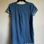Oddy Blue Denim Tie Up Embroidered Dress Women’s M Coastal Cowgirl Preppy Size M Photo 1