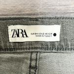 ZARA Washed Out Grey Cropped High Rise Slim Fit Straight Leg Jeans Denim NWT 2 Photo 5