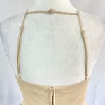 B Darlin New  Embellished Halter Pleated Fit & Flare Dress Nude Metallic Juniors Size 3 Photo 12