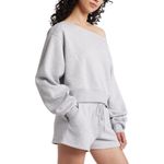 BP Women’s Size Small Gray Off Shoulder Fleece Sweatshirt Nordstrom NWT Photo 9