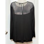 Cupio Curvy Black Floral Lace Mesh Long Sleeve Top Plus 1X Sheer Shirt Work Size undefined Photo 4