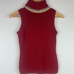 Arizona Jeans Vintage Women Turtleneck Crochet Knit Vest Argyle Academia Preppy Photo 2