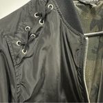 Rock & Republic  Lace Up Cropped Black Zip Up Lightweight Bomber Jacket Womens S Photo 6