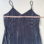 Elodie  V-Neck Velvet Cami Dress in Blue Slate Blueish Gray Large Photo 13