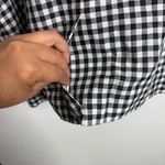Talbots NWOT Linen Cotton Blend Gingham Plaid Blazer White Black Size 16 Photo 7