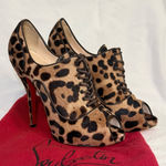Christian Louboutin Pony Hair Luxor Lady Derby 120 Pump, Leopard, 37 / 37.5 READ Photo 0