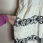 Old Navy  Embroidered Flutter-Sleeve Swing Dress small cotton blend white black Photo 2